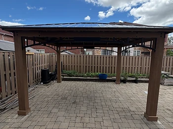 Yardistry 12×14 gazebo installed on pavers / interlock in Kitchener, Ontario — photo 3