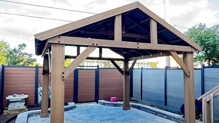 Yardistry 14×12 gazebo installed on pavers / interlock in Scarborough, Ontario