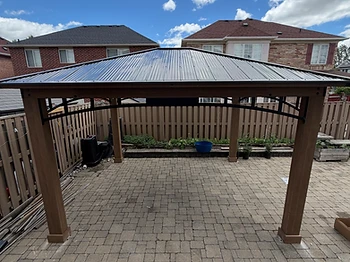 Yardistry 12×14 gazebo installed on pavers / interlock in Kitchener, Ontario — photo 2