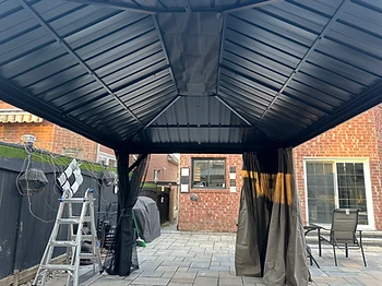 Sojag 10×12 gazebo installed on pavers / interlock in Mississauga, Ontario — photo 8