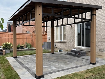Yardistry 12×14 gazebo installed on pavers / interlock in Aurora, Ontario — photo 2