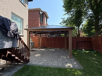 Yardistry 12×14 gazebo installed on pavers / interlock in Brampton, Ontario — photo 2