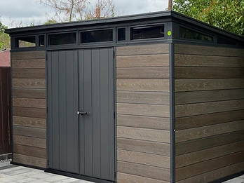 Completed shed installation by Premier Assembly