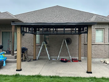 Yardistry 12×14 gazebo installed on concrete in Vaughan, Ontario — photo 3
