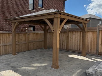 Yardistry 12×12 gazebo installed on pavers / interlock in Woodbridge, Ontario — photo 3