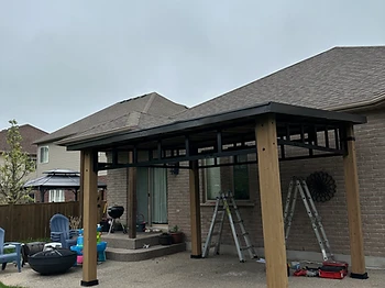 Yardistry 12×14 gazebo installed on concrete in Vaughan, Ontario — photo 2