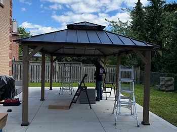 Sunjoy 12×20 gazebo installed on concrete in Scarborough, Ontario — photo 4