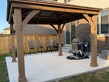Yardistry 12×12 gazebo installed on concrete in Fergus, Ontario — photo 1