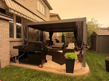 Domi 12×16 pergola installed on concrete in Mississauga, Ontario — photo 1