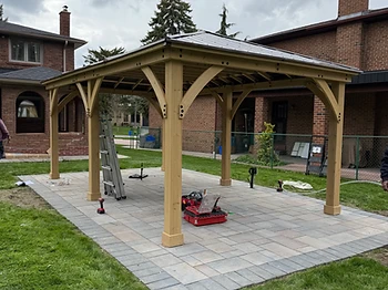 Yardistry 12×20 gazebo installed on pavers / interlock in Barrie, Ontario — photo 2