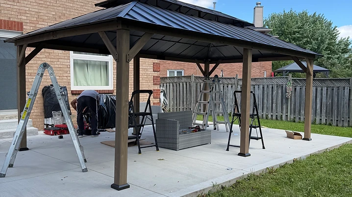 Sunjoy 12×20 gazebo installed in Scarborough on concrete by Premier Assembly