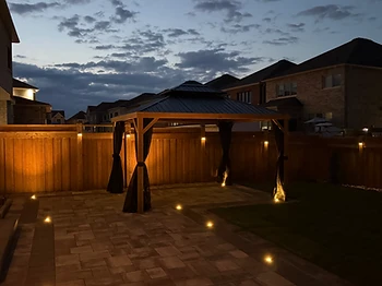 Gazebo Penguin 10×12 gazebo installed on pavers / interlock in Brampton, Ontario — photo 1