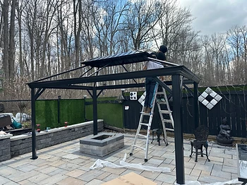 Sojag 10×12 gazebo installed on pavers / interlock in Mississauga, Ontario — photo 2