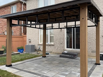 Yardistry 12×14 gazebo installed on pavers / interlock in Aurora, Ontario — photo 4
