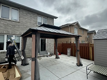 Hampton Bay 10×12 gazebo installed on concrete in Hamilton, Ontario — photo 3