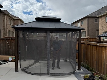 Sojag 10×14 gazebo installed on concrete in Cambridge, Ontario — photo 1