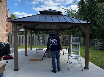 Sunjoy 12×20 gazebo installed on concrete in Scarborough, Ontario — photo 2