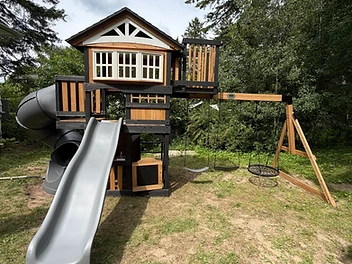Backyard Discovery swing set installed on grass / ground in Bolton, Ontario — photo 5