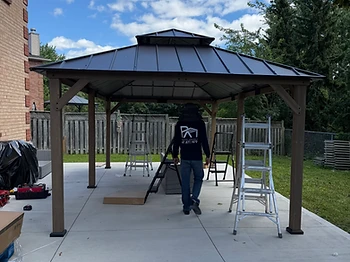 Sunjoy 12×20 gazebo installed on concrete in Scarborough, Ontario — photo 3