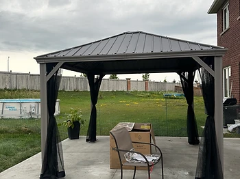 Canvas 10×10 gazebo installed in Markham, Ontario — photo 2