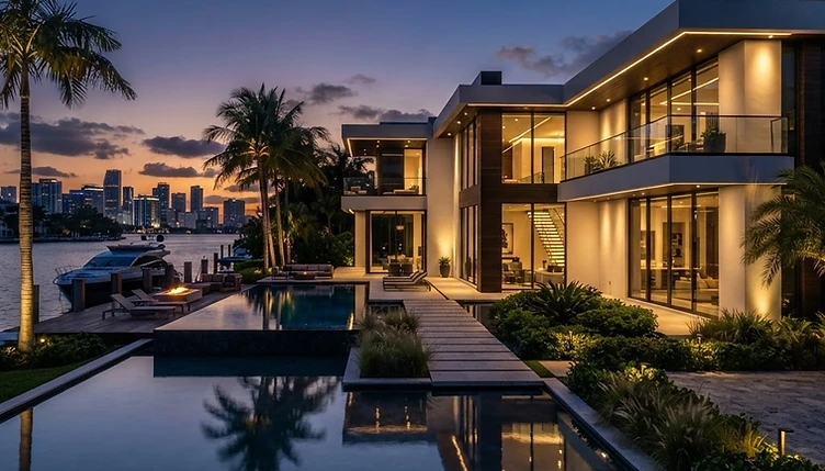 Modern luxury home exterior in South Florida