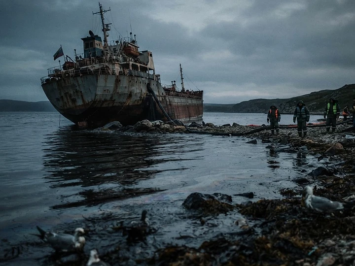 Russian Tanker Grounds Causing Major Oil Spill — Russian oil spill tanker trending news