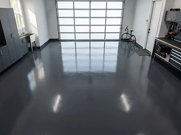 After epoxy flake floor