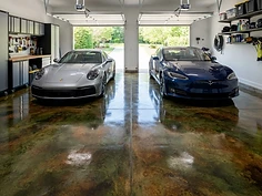 Stained Concrete — Green / Brown earthy stained