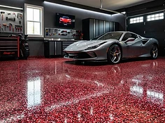 Flake Epoxy — Red / Black / White flake
