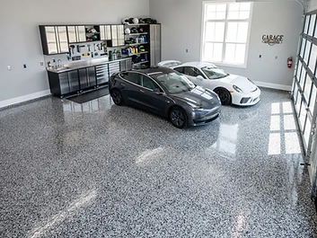 After epoxy flake floor