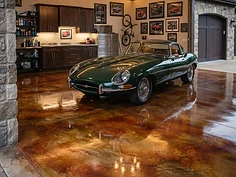 Stained Concrete — Multi-color Amber stained