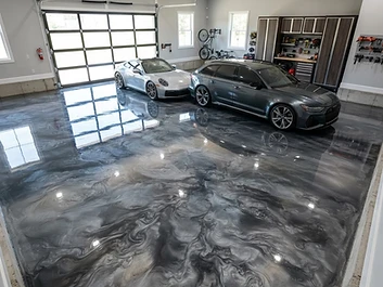 After epoxy flake floor