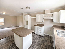 Kitchen island and open floor plan