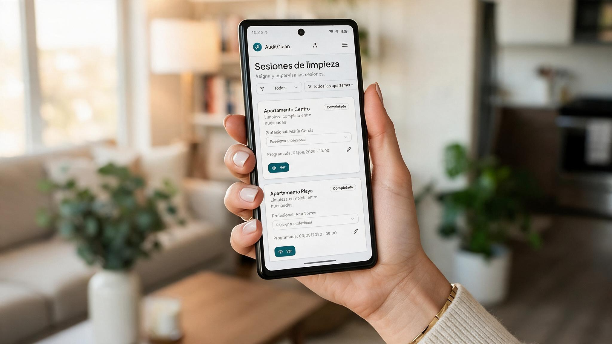 App móvil de gestión de sesiones de limpieza AuditClean™