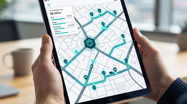 GPS delivery tracking map showing live distribution routes