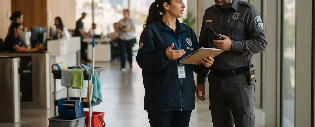 עורך דין מייעץ לעובד קבלן לגבי זכויות עובדי קבלן בענפי הניקיון והשמירה