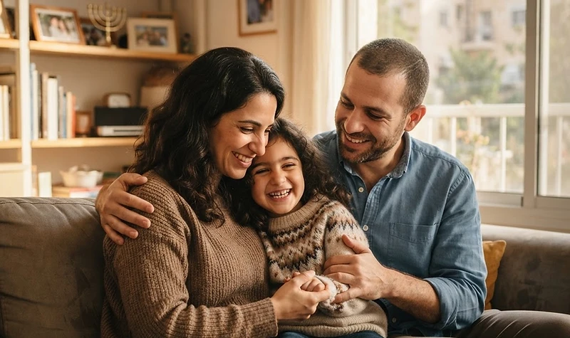 זוג מחזיק ידיים עם ילד במסגרת תהליך אימוץ ילדים בישראל