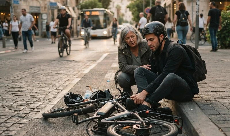 אדם שנפגע בתאונת אופניים חשמליים ומחפש ייעוץ משפטי
