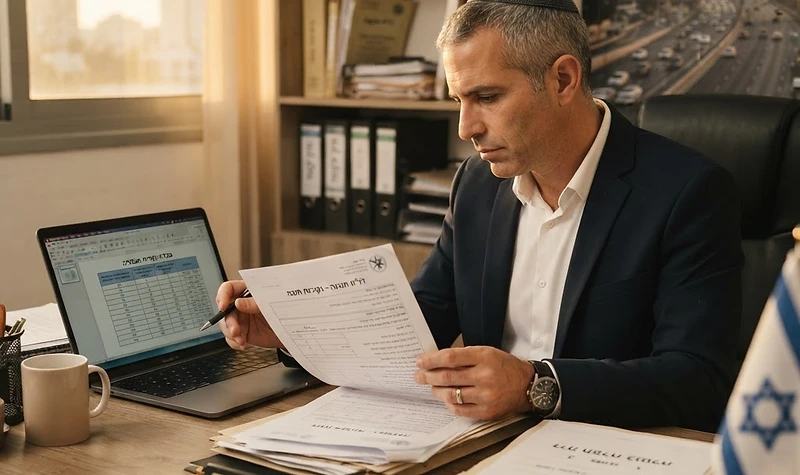 צילום של טופס משרד התחבורה המציג נקודות תעבורה ומידע לנהג