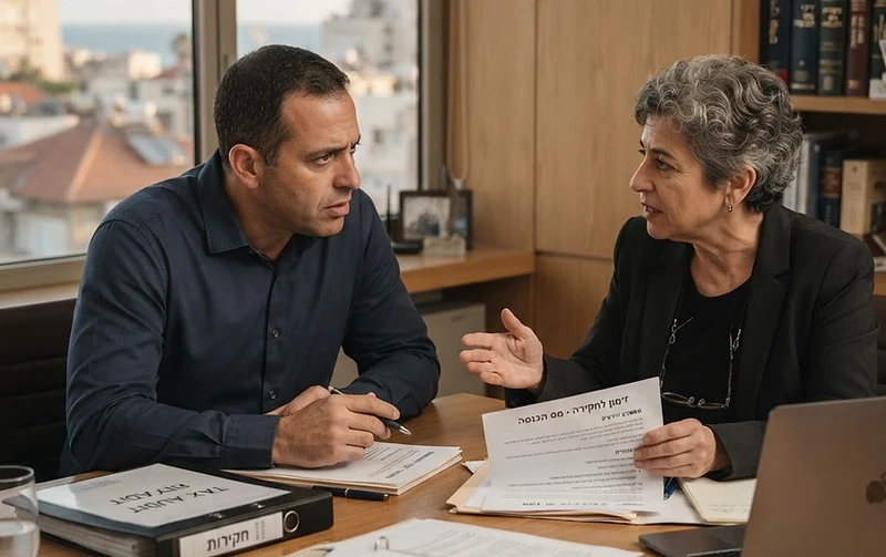 עורך דין מלווה אדם בדרך לחקירת מס הכנסה במשרדי רשות המיסים