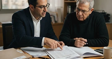 עורך דין מייצג לקוח במהלך הליך השגה על שומה מול רשות המסים בישראל