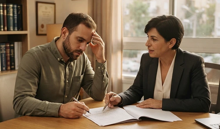 מסמכים משפטיים של צו הרחקה הקשורים לתלונת שווא בגירושין