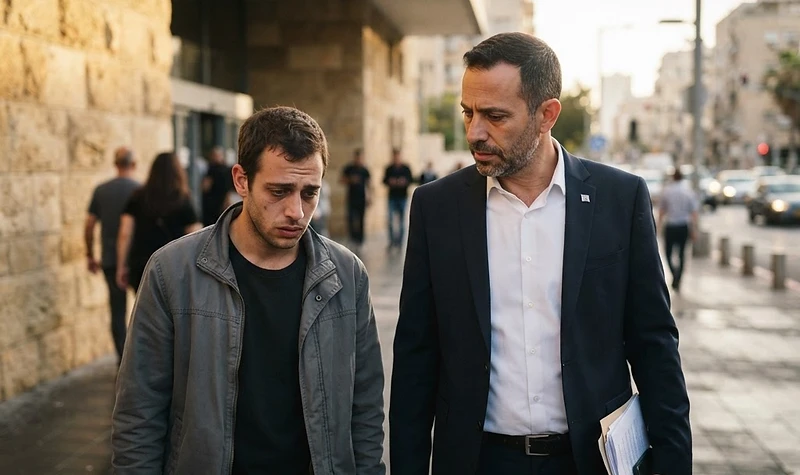 פטיש שופטים מעץ מונח על מסמכים משפטיים המייצגים הליך פלילי בגין עבירות תקיפה וחבלה