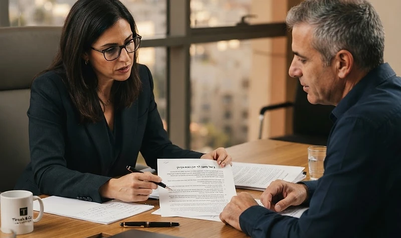 מסמכים משפטיים וטופס ביטול עסקה על שולחן עבודה בהקשר של חוק הגנת הצרכן