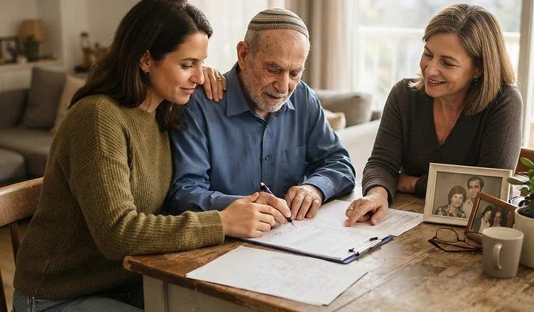 מסמכים משפטיים של התנגדות למינוי אפוטרופוס מונחים על שולחן עץ