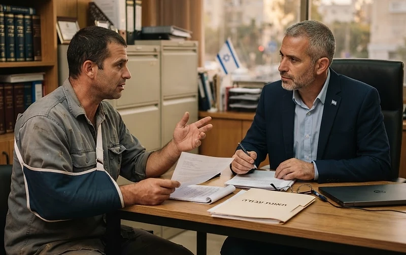 עורך דין תאונות עבודה מייעץ ללקוח לאחר פציעה