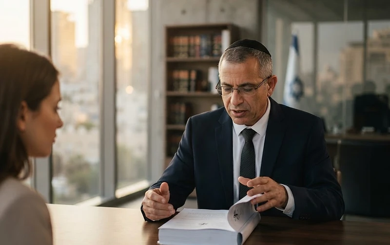 ניידת משטרה מבצעת בדיקת אלכוהול לנהג בצידי הדרך באכיפת תעבורה
