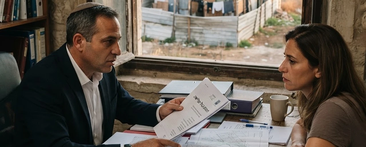 עורך דין מציג מסמכי טאבו להוכחת בעלות במקרה של הסגת גבול במקרקעין