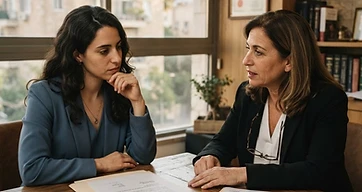 עורך דין מגיש מסמכי תביעת אבהות בבית המשפט לענייני משפחה בישראל