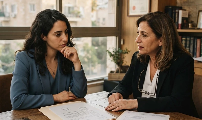עורך דין מגיש מסמכי תביעת אבהות בבית המשפט לענייני משפחה בישראל